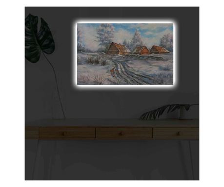 Okrasna LED osvetljena platnena slika, večbarvna