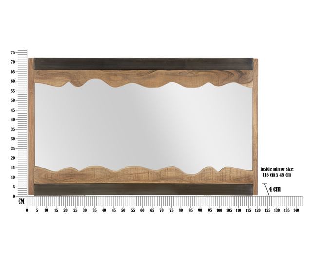 Oglindă de perete Yellowstone cm 120x4x72 (lemn de acacia nilotica)