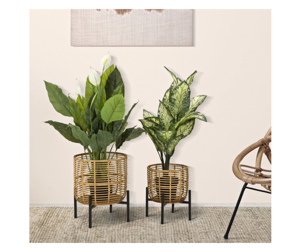 SUPORT VAZĂ RATTAN SET 2 BUC CM Ø 41X47-33X39 - 5