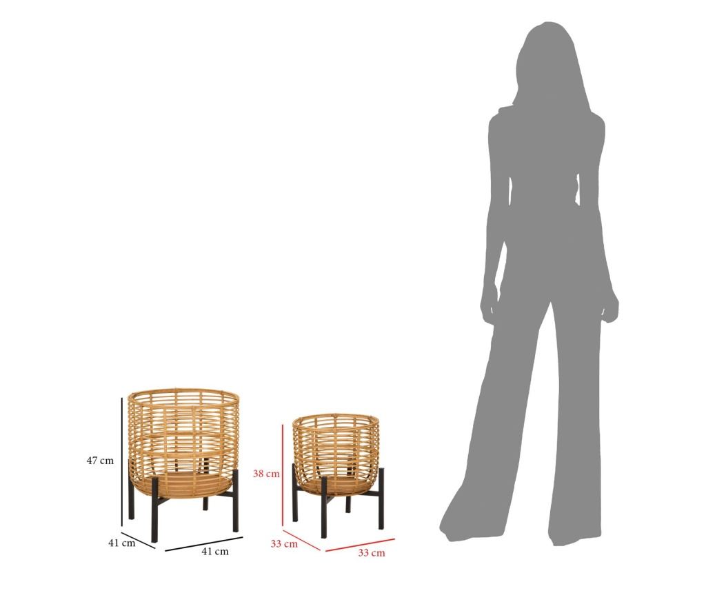 SUPORT VAZĂ RATTAN SET 2 BUC CM Ø 41X47-33X39 - 6