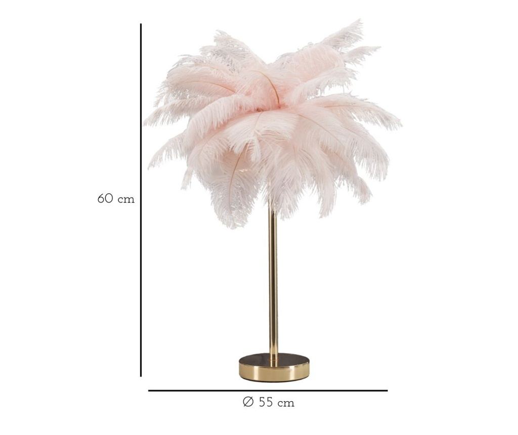 LAMPĂ DE MASĂ PALM ROZ CM Ø 40X55 - 6