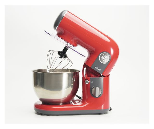 STOJEČI MEŠALNIK in KNEADER ter ŠKOBALNIK, STAINESS STEEL, 3 DODATKI, 5L, 1000W, BAT-SS-14510