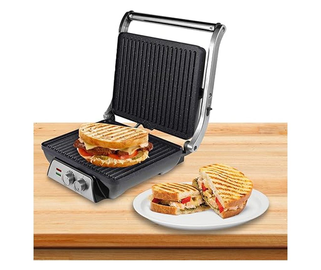 SANDWICH PRESS GRILL - 4 FELII - PLĂCI DE GRĂTAR-2000W - 4