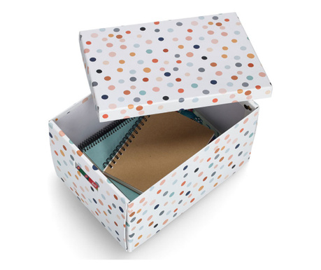Kutija za pohranu "Dots", reciklirani karton, 25 x 35 x 20 cm