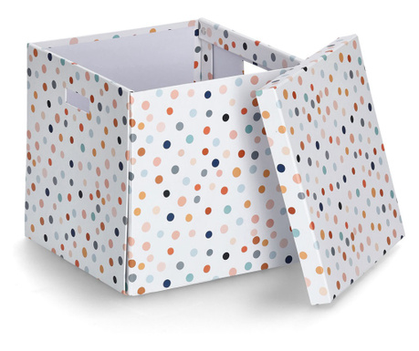 Kutija za pohranu "Dots", reciklirani karton, 33,5 x 33 x 32 cm