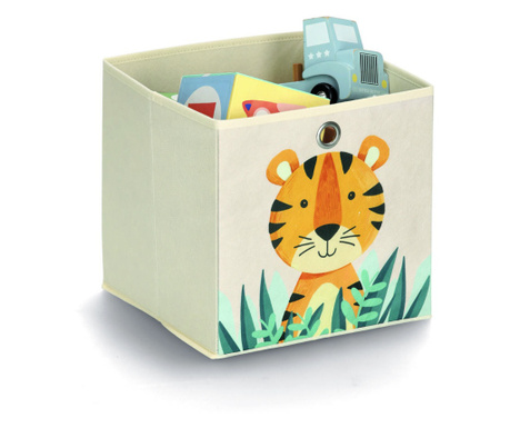 Kutija za odlaganje "Tiger", netkana, bež, 28 x 28 x 28 cm