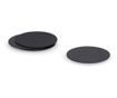 Set de suporturi pentru pahare, 4 buc., piele artificială, neagră, Ø 10 cm