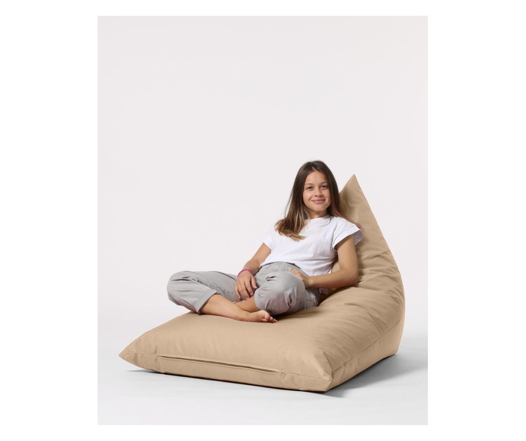 Fotoliu tip sac de gradină Bean Bag, Puf de pat mare piramida - Mink - 3