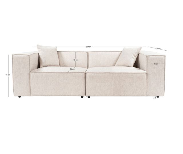 Диван с 2 места, Lora с 2 места - светлокафяв