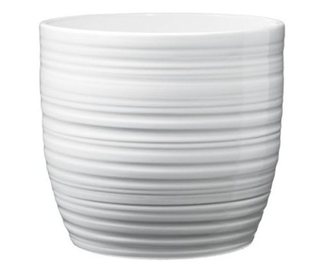 Ghiveci ceramica, Bergamo Pure diametru 13 cm, alb lucios
