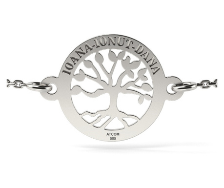Bratara cu lantisor din argint model Copacul vietii personalizat