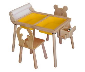 Dječji stol set Roll and 2 Chairs - Yellow