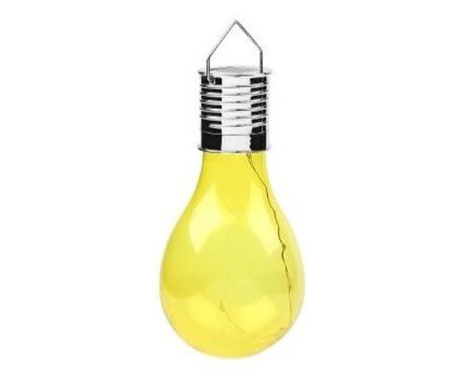 Lampa Solara LED Decorativa sub forma de Bulb, pentru exterior, suspendata, IP65, Ultron Galben, eMazing
