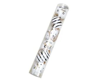 Set 6 oua decorative, alb/negru/auriu, 4x6 cm