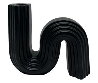 Vaza ceramica neagra, 17h cm