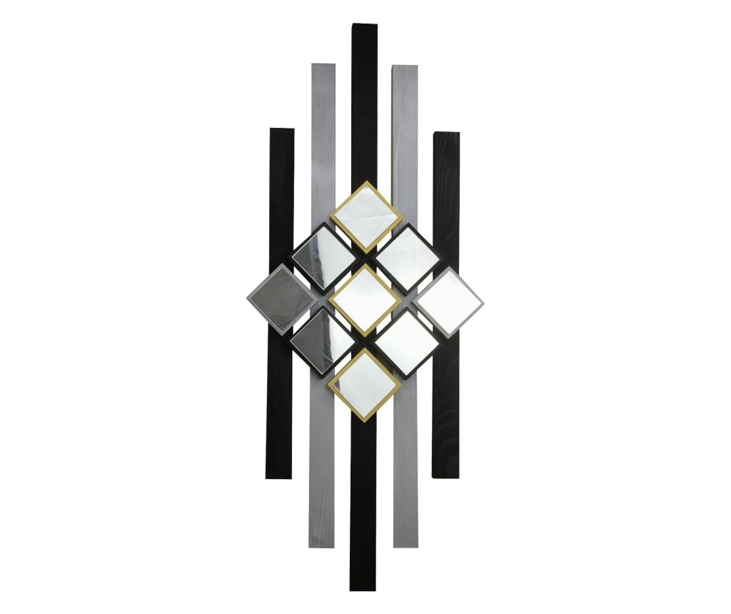 Stenska dekoracija 88x37 cm iz lesa in ogledala