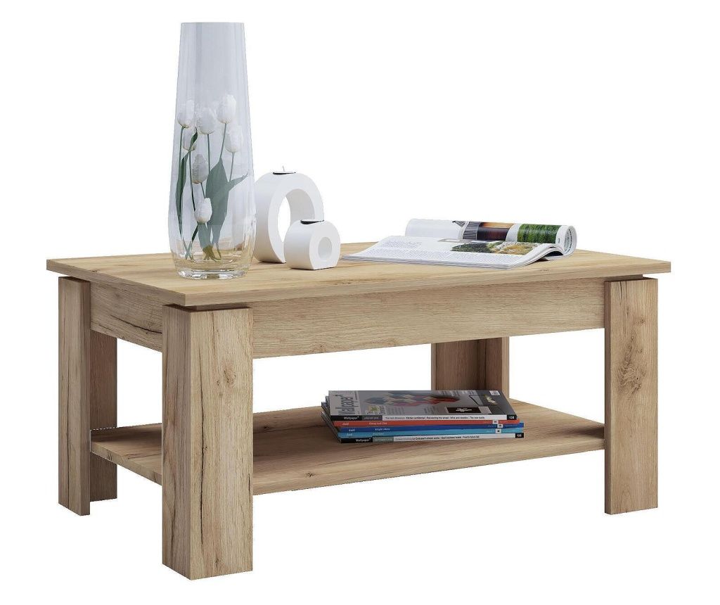 Masuta de cafea, Sani City 2, 80 x 50 x 40 cm, Stejar artisan