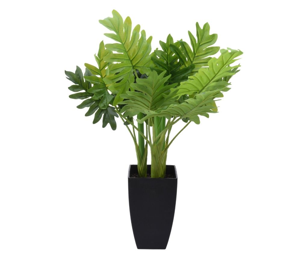 Planta decorativa artificiala Philodendron in ghiveci inalt de plastic 65 cm