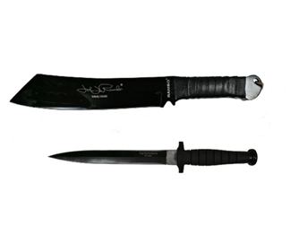 Dvosjekli set lovačkih noževa i mačeta 56,5 cm, IdeallStore®, nehrđajući čelik