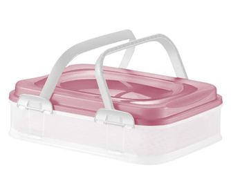 Cutie depozitare si transport prajituri cu maner, violet, DOMOTTI Dolce