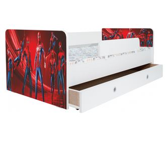 Pat Kiddy Spiderman Multiverse, cu protectie si saltea, 180x80 cm