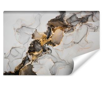 Fototapet Muralo decor abstract din marmura cu elemente aurii decor exclusivist pentru living  400x280cm