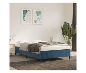 Рамка за легло, тъмносиньо, 120x200 см, кадифе