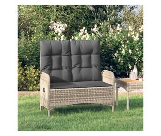 sszecsukhat kerti pad prnkkal, szrke, 107 cm, polirattan