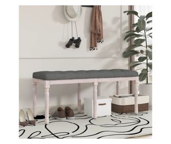 Klupa, tamnosiva, 110x40x49 cm, tekstil