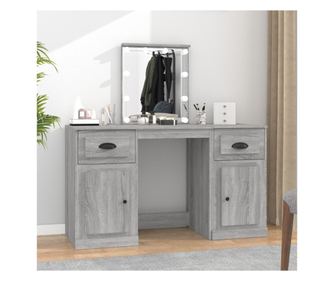 Sonoma szrke LED-es toalettasztal, 130x50x132,5 cm