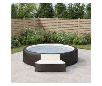 Kerti lgarnitra prnkkal, 2 db, fekete, polyrattan