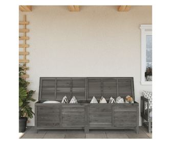 Ανθρακί Κουτί Αποθήκευσης Κήπου 198.5x50x56.5 εκ. από Ξύλο Ελάτης