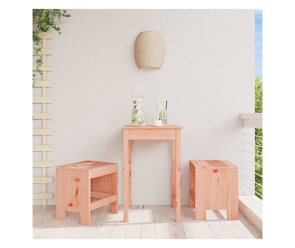 Kt darab 40x36x45 cm-es masszv Douglas fenybl kszlt kerti szk