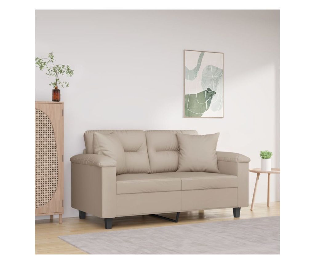 Perne decorative, 2 buc., crem, 40x40 cm, microfibră