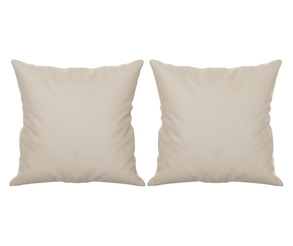 vidaXL Perne decorative, 2 buc., crem, 40x40 cm, microfibră