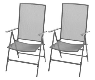 Stolice za vrt, 2 kom., siva, čelik