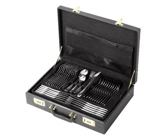 Set tacamuri inox, 72 piese, 12 persoane, ambalate in valiza, AMBITION Napoli
