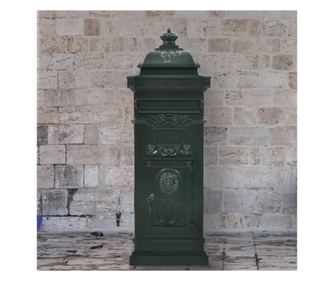 Cutie poștală stâlp, aluminiu, stil vintage, inoxidabil, verde