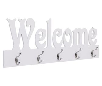 Cuier de perete WELCOME, alb, 74 x 29,5 cm