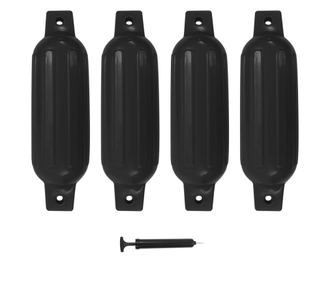 Фендери за лодка, 4 бр, черни, 41x11,5 см, PVC
