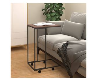 Stolić sa kotačima, crni, 40x30x63,5 cm, obrađeno drvo