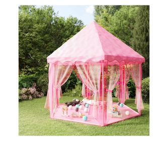 Детска палатка за игра Princess с 250 топки, розова, 133x140 см