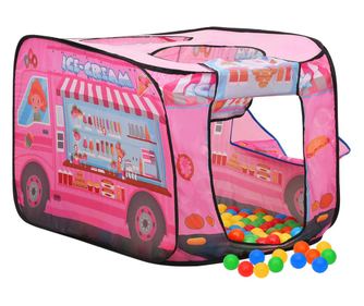 Dětský hrací stan s 250 míčky, růžový, 70x112x70 cm