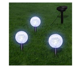 Lămpi solare grădină cu LED, 3 buc., țăruși & panouri solare