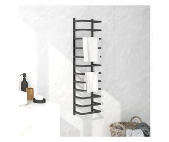 Suport de prosoape, negru, 24x12x96 cm, oțel
