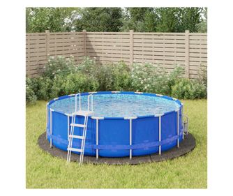 Geotekstilni pokrov za bazen, svijetlosiva, Ø396 cm, poliester