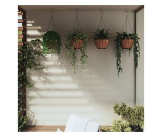 Viseće žardinjere s kokos oblogom 4 kom. Ø 30x52cm čelik