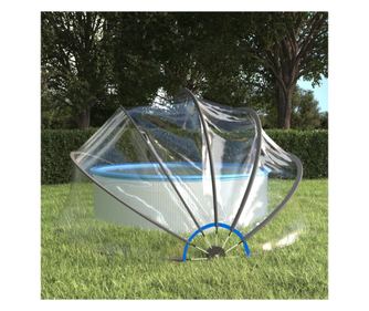 Cupolă pentru piscină, rotund, 406x203 cm, PVC