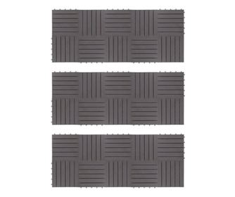 Plăci pardoseală, 30 buc., gri, 30x30 cm, lemn masiv de acacia