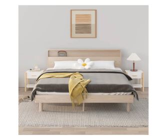 Κομοδίνα, 2 τεμ, λευκό, 42x38x45 εκ., επεξεργασμένο ξύλο